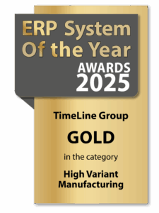 Logo oficial GOLD Awards 2025 pentru Sistemul ERP al Anului categoria producție