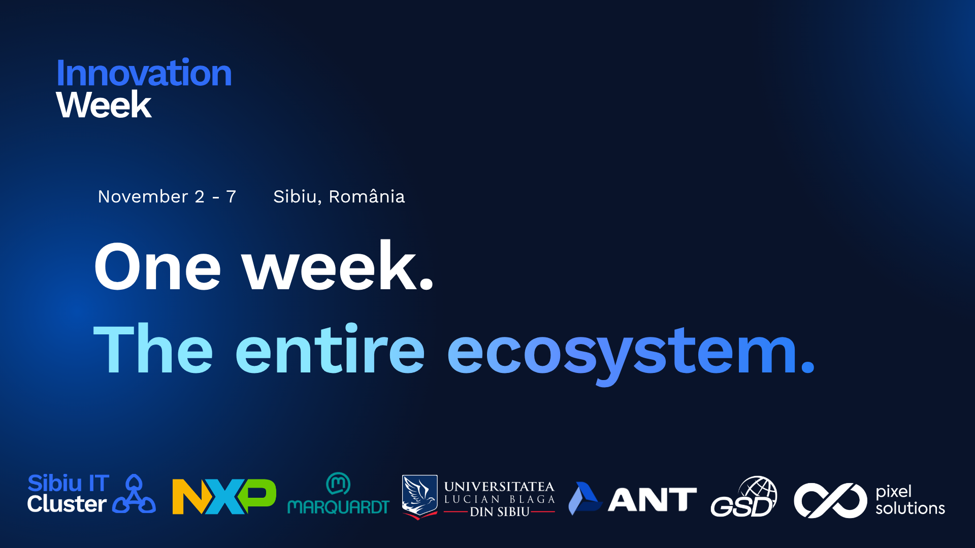 Material oficial Innovation Week 2026, Sibiu, 2–7 noiembrie